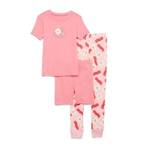 Wonder Nation Girls Short Sleeve Top Pants and Shorts Pajama Set 3pc Size 4 NWT  - Picture 1 of 4