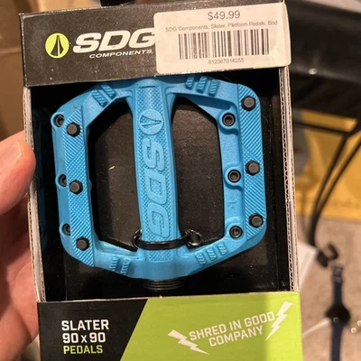 Детские педали SDG Slater — платформенные, композитные, 9/16 дюйма, голубой синий - Изображение 1 из 2