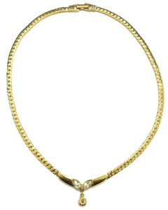 Pierre Lang PL schlichtes Collier mit drei Steinen vergoldet Länge: 42,8 cm - Bild 1 von 5