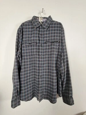 Camisa informal de franela a cuadros con botones Marmot para hombre talla XL gris/negro manga larga Foto 1 de 4