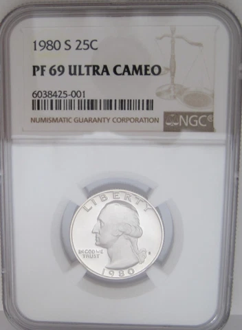 1980-S Washington Quarter NGC PROOF Graded PF69 ULTRA CAMEO - NEW Slab Cover
