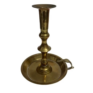 Solid Brass Taper Candle Holder 8" Candlestick Cottagecore Christmas Gift Vtg - Picture 1 of 8
