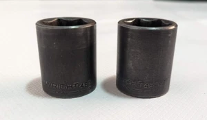 Lot of 2 Wright Impact Socket 1" 4832 6 Point 1/2" Drive USA Made Tool Wrench - Bild 1 von 4