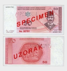 Bosnia-Hercegovina - 1998 - 50 Maraka - SPECIMEN - "UNC" #CO7372 - Picture 1 of 6