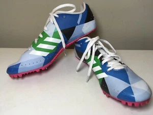 ADIDAS Women's Sprint Star Blue Green Sport Track Field Spikes Running Shoes 9.5 - Picture 1 of 12