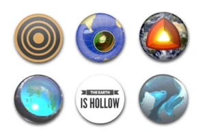 25mm 1" BUTTON BADGES X6 HOLLOW EARTH - Bild 1 von 1