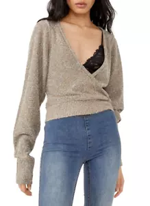 Free People Maglione Donna Going for Gold Oro Taglia L - Foto 1 di 3