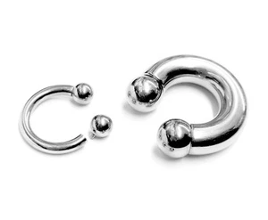 Prince Albert Jewelry Piercing, PA Ring - Circular Horseshoe Barbell Septum Ring - Picture 1 of 7