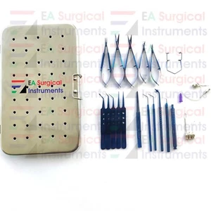 Kataraktchirurgie Phaco Augeninstrumente Set 21-teilig titanbeschichtet mit Box - Bild 1 von 5