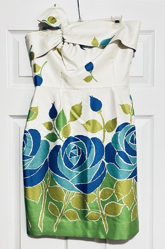 Abito tubino Kate Spade NY Contessa Bed Of Roses floreale senza spalline foderato taglia 6