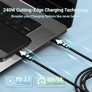 innfact Silicone USB C to USB C Charging Cable 240W Type C Fast charging cord - Picture 1 of 22