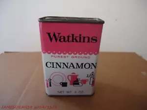 Vintage Watkins CINNAMON Spice Tin MCM -Incredible Graphics 3 OZ - Picture 1 of 4