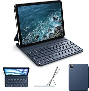 HOU FY-11 Coque Clavier Bluetooth pour Apple iPad Pro 11" Air 10,9" 4ème+5èmeGen Bleu - Photo 1/7