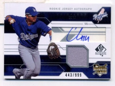 UP SP 2008 auténtico Chin-Lung Hu automático/mat # 395/999 novato Dodgers Foto 1 de 2