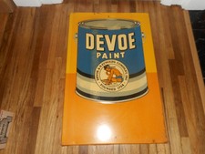 Rare Vintage Original STOUT DEVOE PAINTS NATIVE AMERICAN INDIAN Advertising SIGN