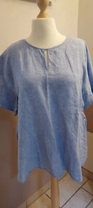 Seidensticker Bluse Gr. 48 Leinenbluse blau neuw. by Peter Hahn neuw. 79€ - Bild 1 von 4