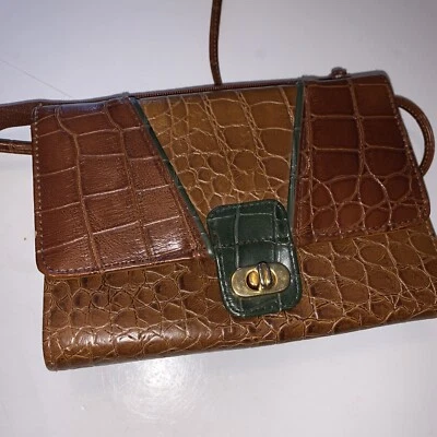 Cartera Dolce Vita Vintage marrón imitación? embrague cocodrilo Foto 1 de 4