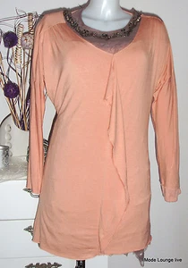 Kaffe - Dress Tunic Long Shirt Apricot Rose Pink Tunic - Picture 1 of 2