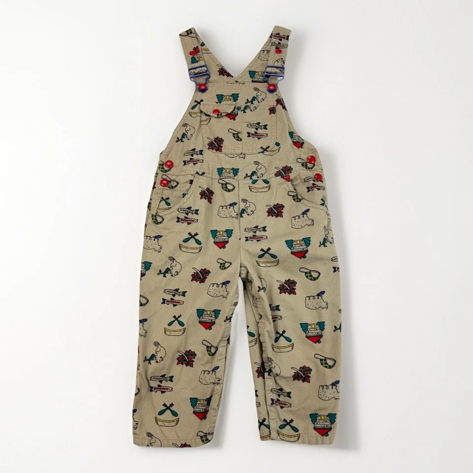 Mono con tirantes Gymboree de colección Into the Woods talla S campamento cabaña canoa oso pez exterior Foto 1 de 4