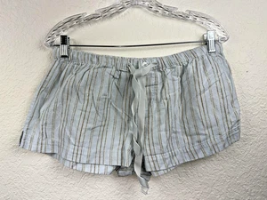 Victoria's Secret Angels Shorts Womens M Y2K Lounge Pajama Sleepwear Stripe Gold - Picture 1 of 10