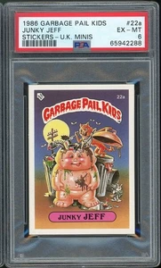 1986 Topps Garbage Pail Kids 1st Series UK Minis #22a Junky Jeff PSA 6 EX-MINT - Bild 1 von 2