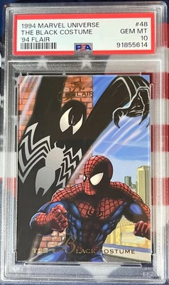 1994 Marvel Universe SPIDER-MAN THE BLACK COSTUME #48 PSA 10 GEM MINT - Image 1 of 4