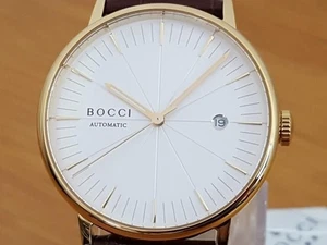 Mens BOCCI Minimalist Classic Nordic Automatic Gents Gold Date Dress Watch .005 - Picture 1 of 12