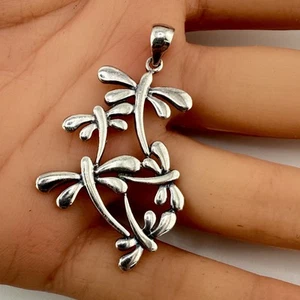 Vintage 925 Sterling Silver Swarm of Dragonflies Pendant 2" (3.7g) - Picture 1 of 5