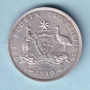 Australia.  1910 Florin..  VF/gVF - Trace Lustre - Bild 1 von 2