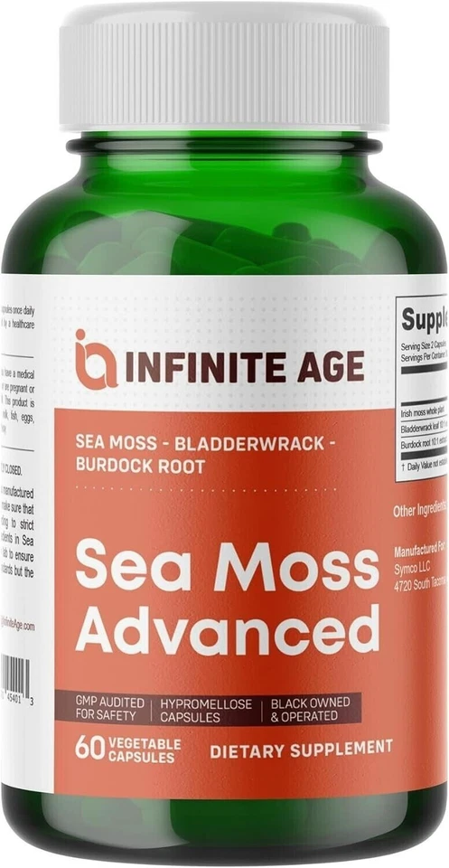 SEA MOSS ADVANCED Superalimento Edad Infinita Alivio del Dolor Peso Glucosa Energía 08/26 Foto 1 de 1