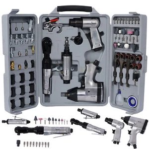 71 Piece Air Tool and Accessories Kit Impact Wrench Air Ratchet Impact Socket US - Picture 1 of 11