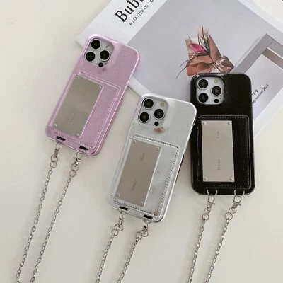 Crossbody shoulder belt back flip wallet leather case kickstand card holder - Image 1 of 4