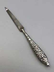Antique Repousse style sterling silver handle Nail File 7 7/8" - Picture 1 of 10