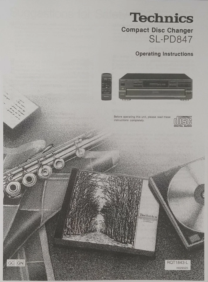 Technics SL-PD847 Compact Disc CD Changer - Operating Instructions - USER MANUAL - Image 1 of 1