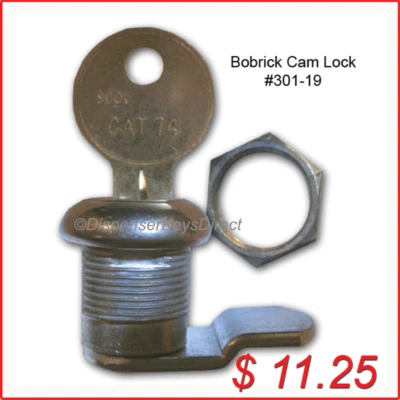 BOBRICK WASHROOM EQUIPMENT Bobrick Cam Lock Set #301-19 for Paper Towel & Toilet Tissue Disp.(1/set)
