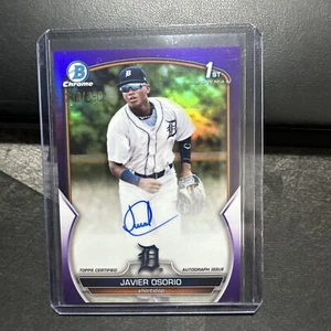 2023 Bowman Chrome Javier Osorio Auto 230/250 Detroit Tigers Purple Refractor - Picture 1 of 4