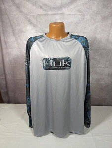 Hulk Performance Fishing Long Sleeve Shirt Gray Men's Size XXL 2XL - Picture 1 of 7