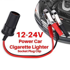 Car Cigarette Lighter Socket 12V Portable Power Plug Adapter Crocodile Clip - Picture 1 of 7