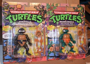 Teenage Mutant Ninja Turtles DONATELLO & MICHELANGELO Playmates NEW - Picture 1 of 6