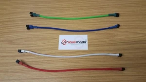 Shakmods 30 cm 4 pin PWM Fan Power Extension Sleeved Cable Red/White/Green/Blu   - Picture 1 of 2