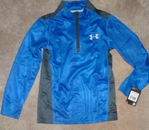 NEW UA Under Armour 1/4 Zip fitness Top Boys Kids 6 Pullover Shirt Blue NWT R668 - Picture 1 of 2
