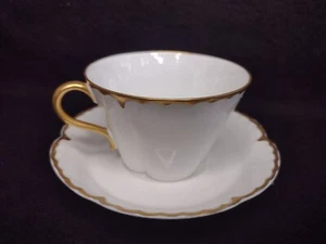 HAVILAND Ranson Gold Drip on White VERY RARE Cup & Saucer Set JM&W Westwater - Bild 1 von 14