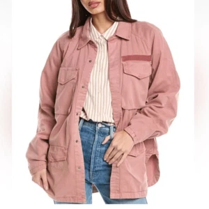 Pistola Briana Women’s Utility Jacket Pink Size Small Oversized Barn Cotton NWT - Picture 1 of 8