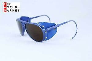 Vintage Vuarnet Sunglasses 378 Small Blue Cable Hook PX5000 Mineral Brown Lens