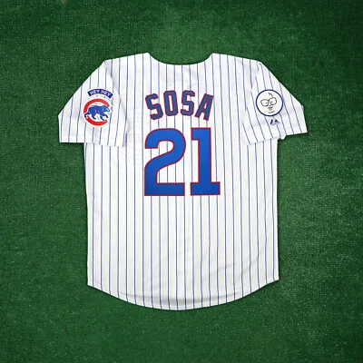 Sammy Sosa 1998 Chicago Cubs Men's Home White Jersey w/ "Harry Caray" Patch - Image 1 of 4