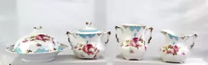 Antique Weimar Germany Porcelain Hand-painted Columbine Flower tea set - Picture 1 of 8
