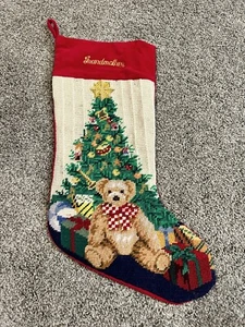 Medias de Navidad vintage completas cosidas en cruz Lillian Vernon abuela - Imagen 1 de 5