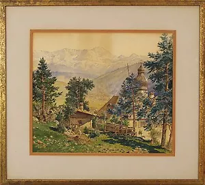 Frank Hollfelder Original Watercolor Painting Signed Dated 1905 - Picture 1 of 6