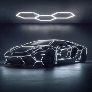 LED Hexagon Garage Light 16 Pack Car Tubes Honeycomb High Brightness 6500K Ea... - Picture 1 of 6