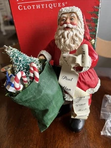De colección Possible Dreams Clothtique Papá Noel Revisando Su Lista 1995 7" Caja Navidad - Imagen 1 de 19
